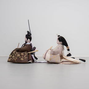 雛人形 煌彩平飾り ブラウン 平安道翠 ブラウン鶴花刺繍