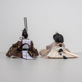 雛人形 煌彩平飾り ブラウン 平安道翠 ブラウン鶴花刺繍