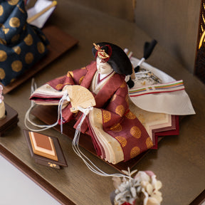 雛人形 煌彩平飾り グレー 平安道翠 正絹有職文様