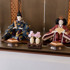 雛人形 煌彩平飾り グレー 平安道翠 正絹有職文様