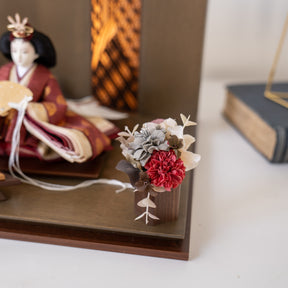 雛人形 煌彩平飾り グレー 平安道翠 正絹有職文様