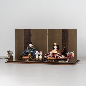 雛人形 煌彩平飾り グレー 平安道翠 正絹有職文様