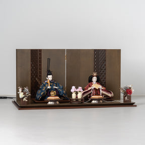 雛人形 煌彩平飾り グレー 平安道翠 正絹有職文様