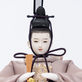 雛人形 煌彩平飾り ナチュラル ライトグレー刺繍 平安道翠
