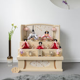 雛人形 ゆずは引出収納飾り ベージュ 吉徳大光 ブルーピンク