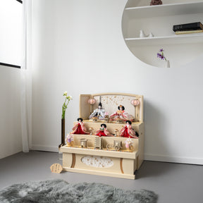 雛人形 ゆずは引出収納飾り ベージュ 吉徳大光 ブルーピンク