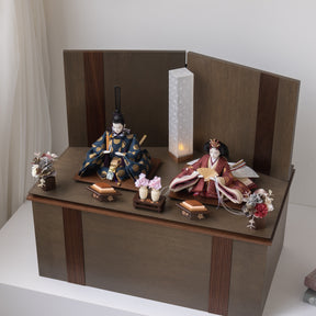 雛人形 凪彩収納飾り グレー 平安道翠 正絹有職文様