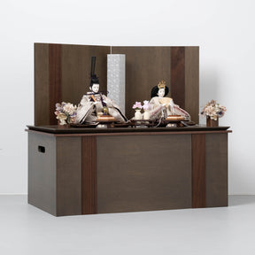 雛人形 凪彩収納飾り グレー 平安道翠 笹蔓文様