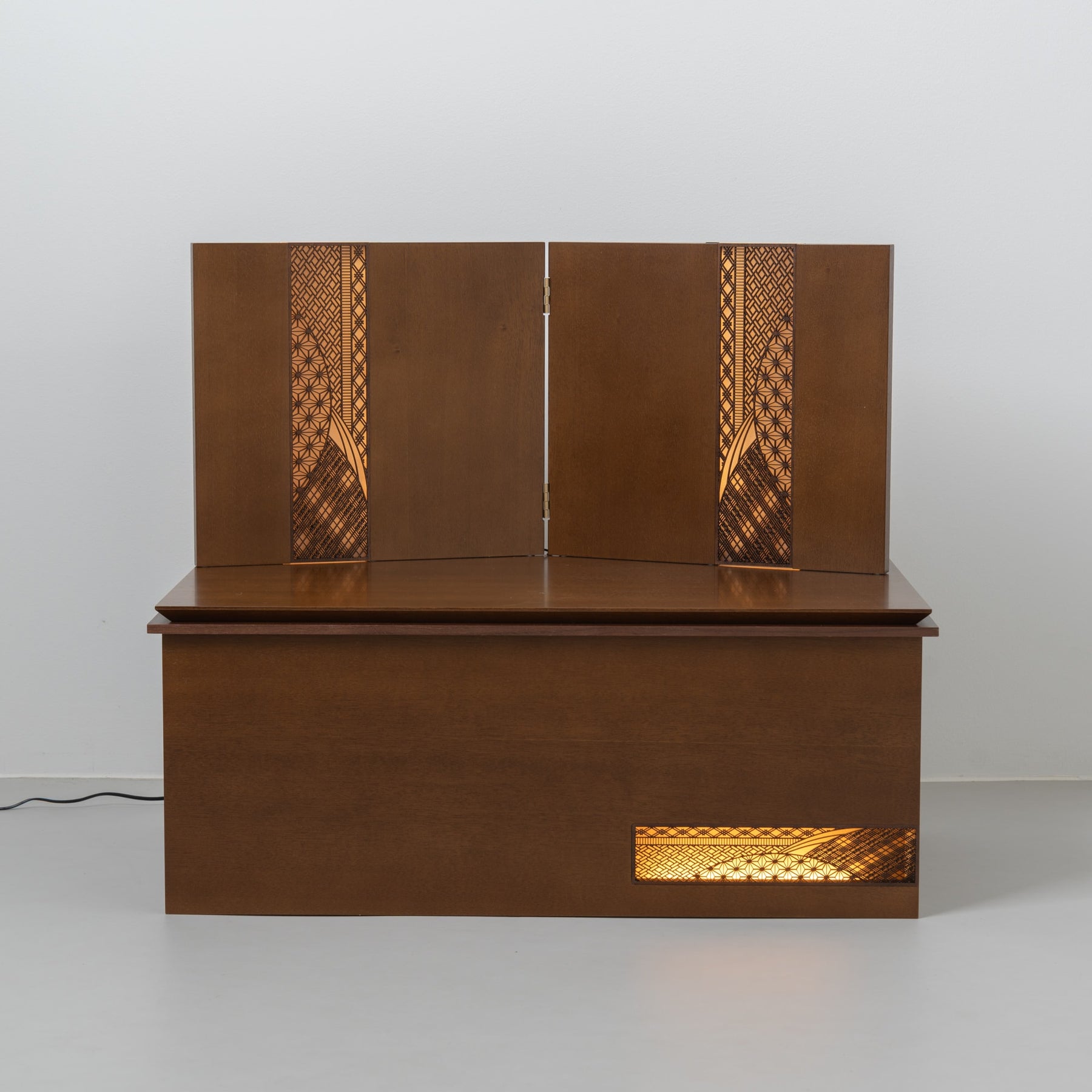 雛人形 煌彩収納飾り ブラウン 平安道翠 ブラウン鶴花刺繍