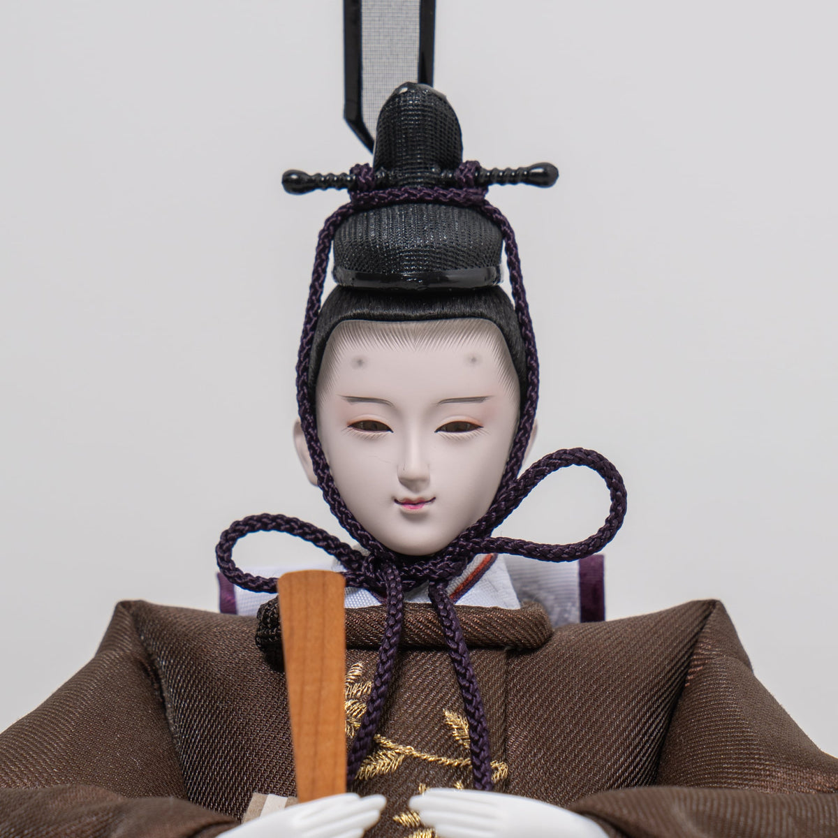 雛人形 煌彩収納飾り ブラウン 平安道翠 ブラウン鶴花刺繍