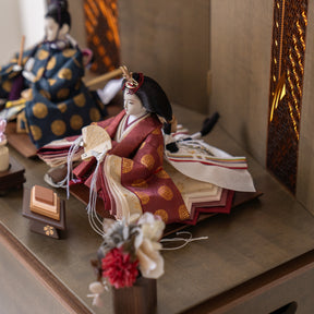 雛人形 煌彩収納飾り グレー 平安道翠 正絹有職文様