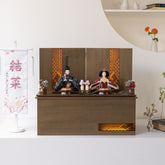 雛人形 煌彩収納飾り グレー 平安道翠 正絹有職文様