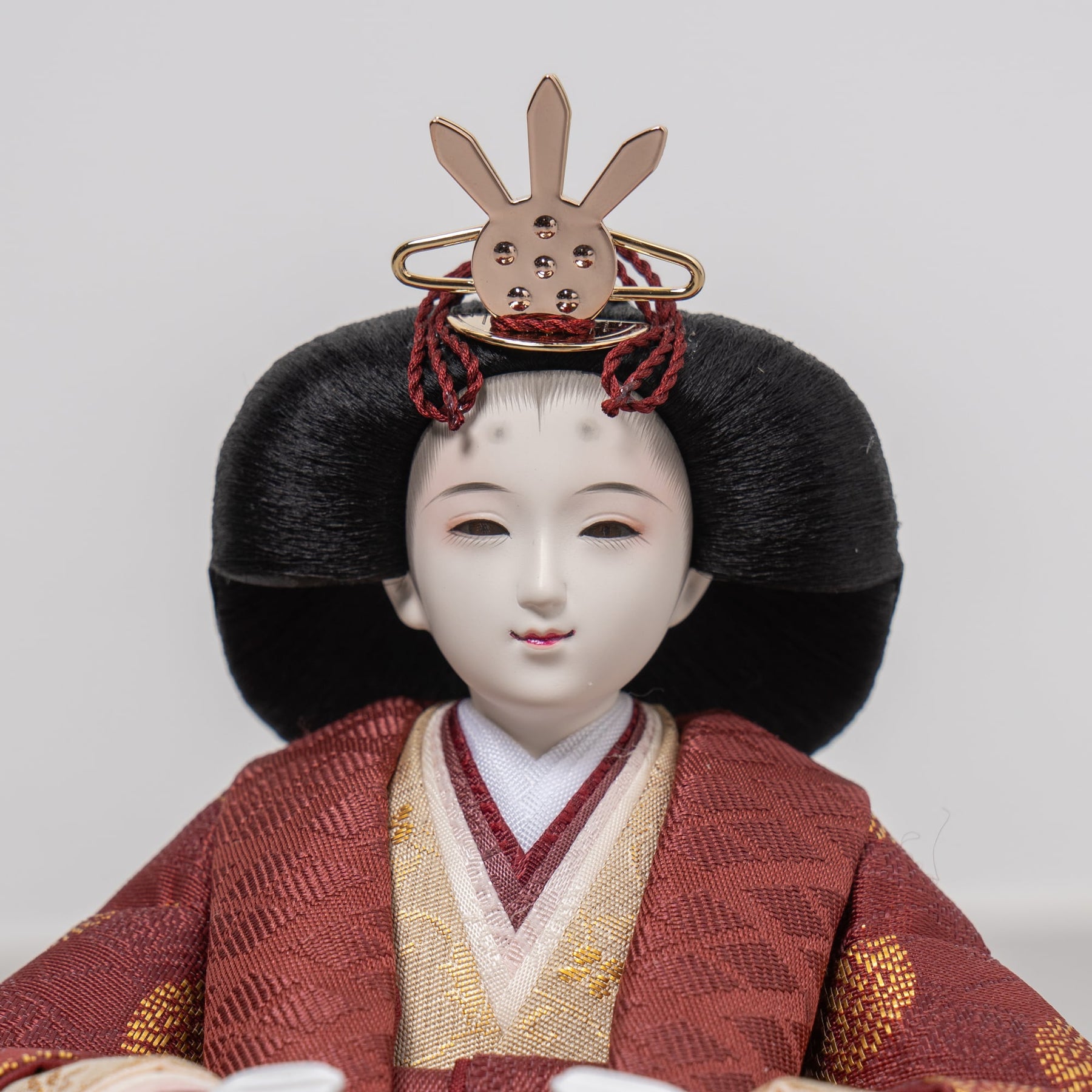 雛人形 煌彩収納飾り グレー 平安道翠 正絹有職文様