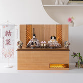 雛人形 煌彩収納飾り ナチュラル ライトグレー刺繍 平安道翠