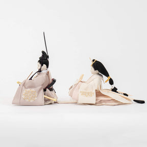 雛人形 煌彩収納飾り ナチュラル ライトグレー刺繍 平安道翠