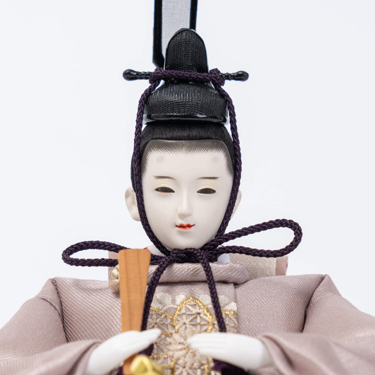 雛人形 煌彩収納飾り ナチュラル ライトグレー刺繍 平安道翠