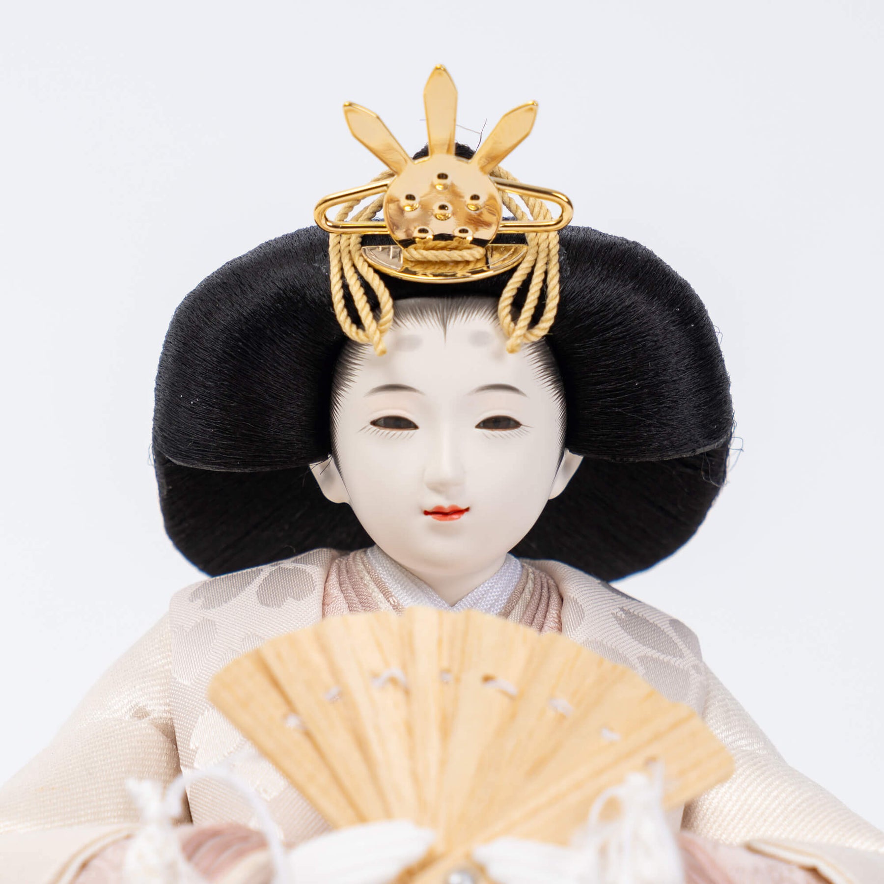 雛人形 煌彩収納飾り ナチュラル ライトグレー刺繍 平安道翠