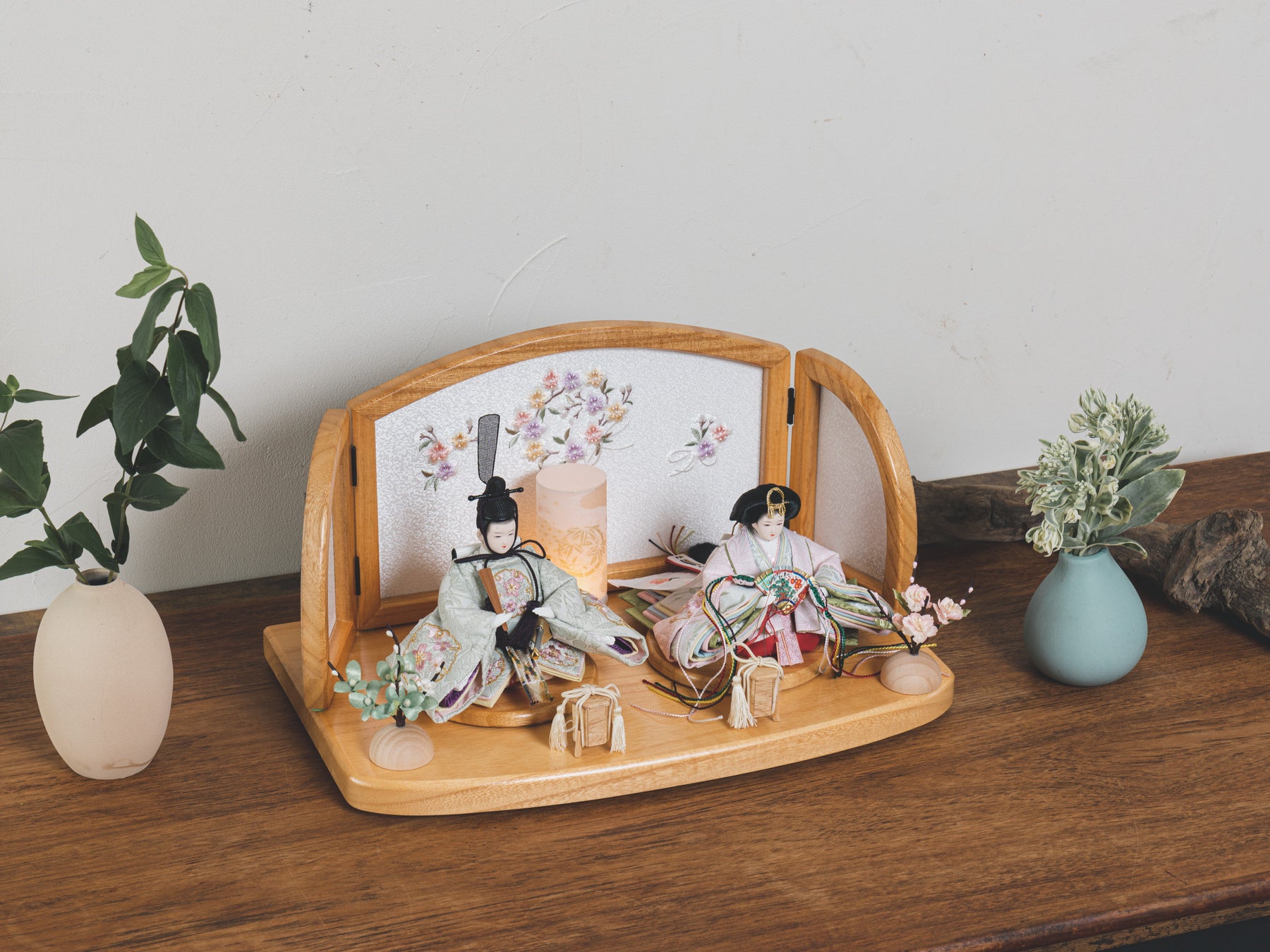 雛人形 こずえ平飾り Lオーク グリーン