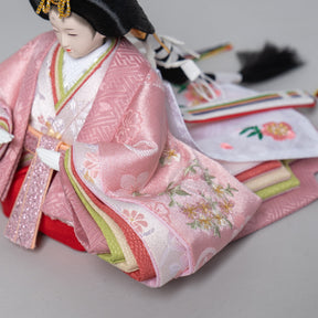 雛人形 ひなも平飾り 白木 吉藤 鳳凰刺繍