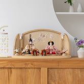 雛人形 ひなも平飾り 白木 吉藤 鳳凰刺繍