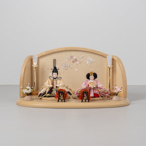 雛人形 ひなも平飾り 白木 吉藤 鳳凰刺繍