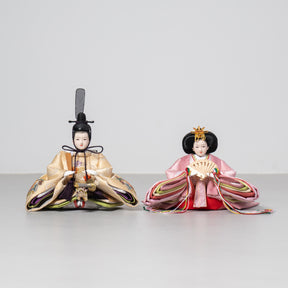 雛人形 ひなも平飾り 白木 吉藤 鳳凰刺繍