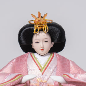 雛人形 ひなも平飾り 白木 吉藤 鳳凰刺繍