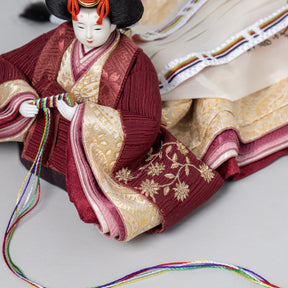 雛人形 絢音平飾り グレー 柴田家千代 エンジ蔦柄