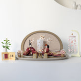 雛人形 絢音平飾り グレー 柴田家千代 エンジ蔦柄