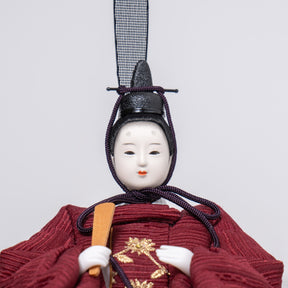 雛人形 絢音平飾り グレー 柴田家千代 エンジ蔦柄