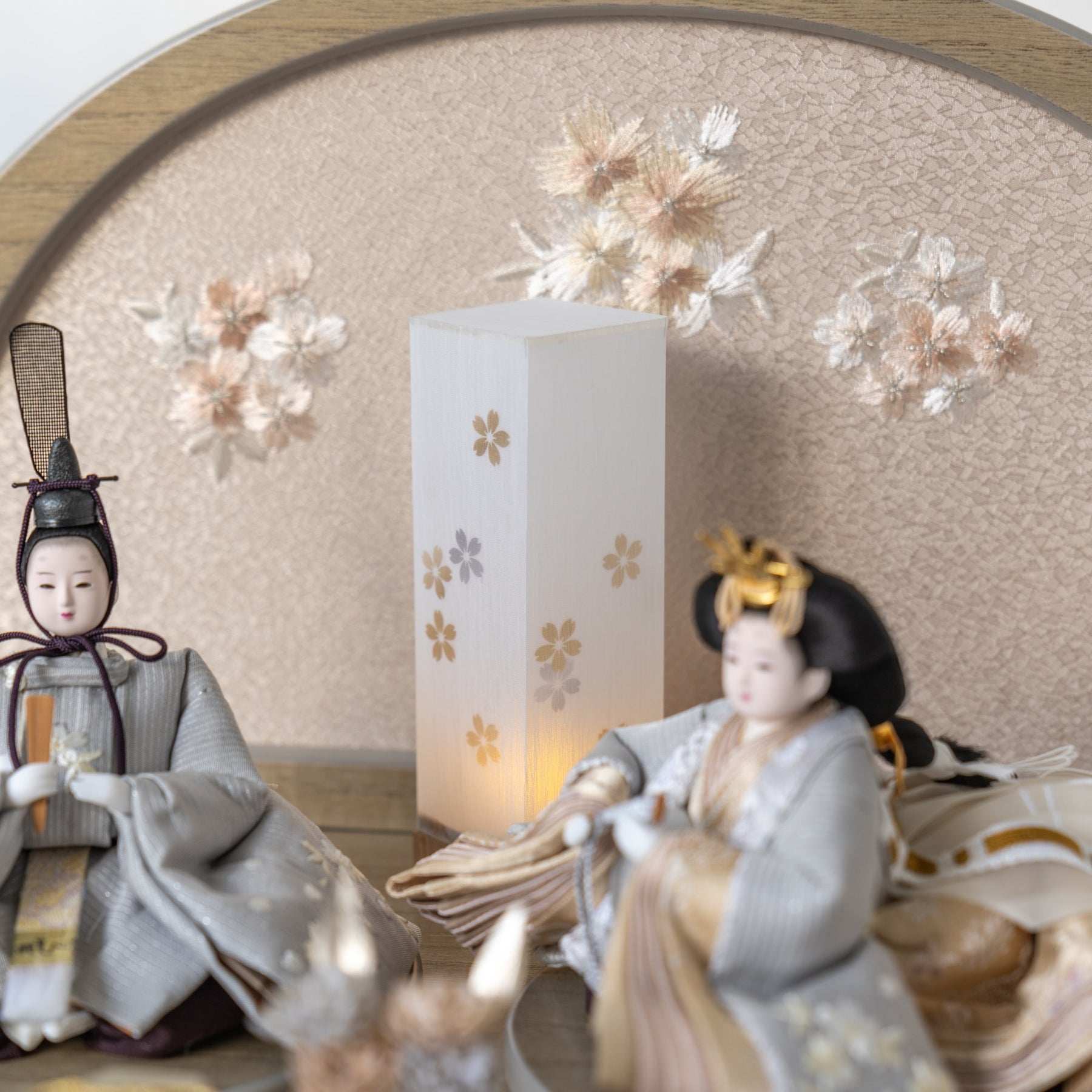 雛人形 絢音平飾り グレー 柴田家千代 薄グレー桜