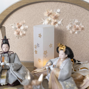 雛人形 絢音平飾り グレー 柴田家千代 薄グレー桜