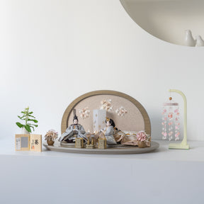 雛人形 絢音平飾り グレー 柴田家千代 薄グレー桜