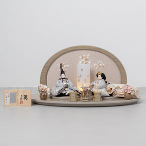 雛人形 絢音平飾り グレー 柴田家千代 薄グレー桜