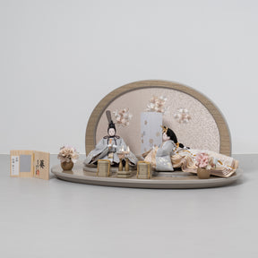 雛人形 絢音平飾り グレー 柴田家千代 薄グレー桜