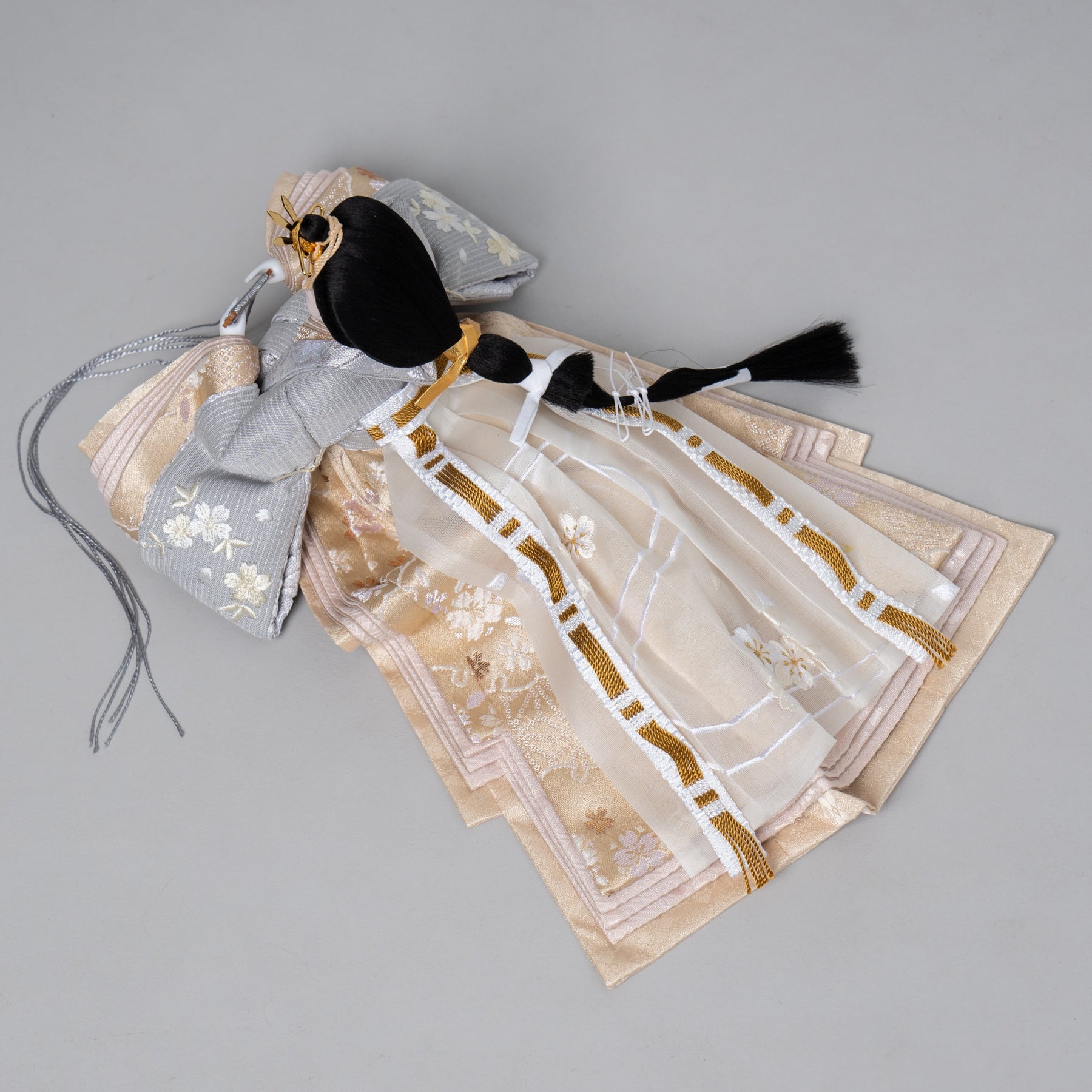 雛人形 絢音平飾り グレー 柴田家千代 薄グレー桜