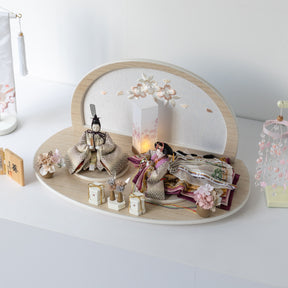 雛人形 絢音平飾り アイボリー 柴田家千代 白藤七宝柄