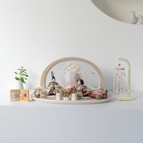 雛人形 絢音平飾り アイボリー 柴田家千代 白藤七宝柄