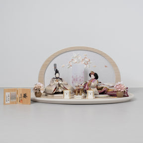 雛人形 絢音平飾り アイボリー 柴田家千代 白藤七宝柄