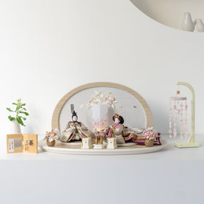 雛人形 絢音平飾り アイボリー 柴田家千代 白藤七宝柄