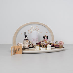 雛人形 絢音平飾り アイボリー 柴田家千代 白藤七宝柄