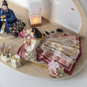 雛人形 絢音平飾り アイボリー 柴田家千代 紺白蔦柄