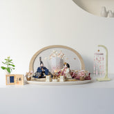 雛人形 絢音平飾り アイボリー 柴田家千代 紺白蔦柄