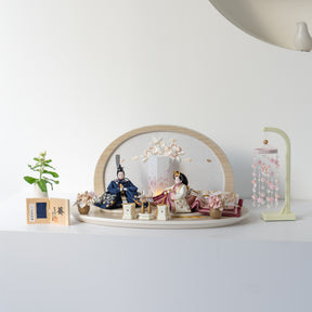 雛人形 絢音平飾り アイボリー 柴田家千代 紺白蔦柄