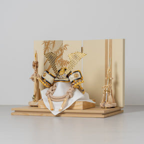 五月人形 玄志 兜飾り ベージュ 7号ベージュ松葉中鍬