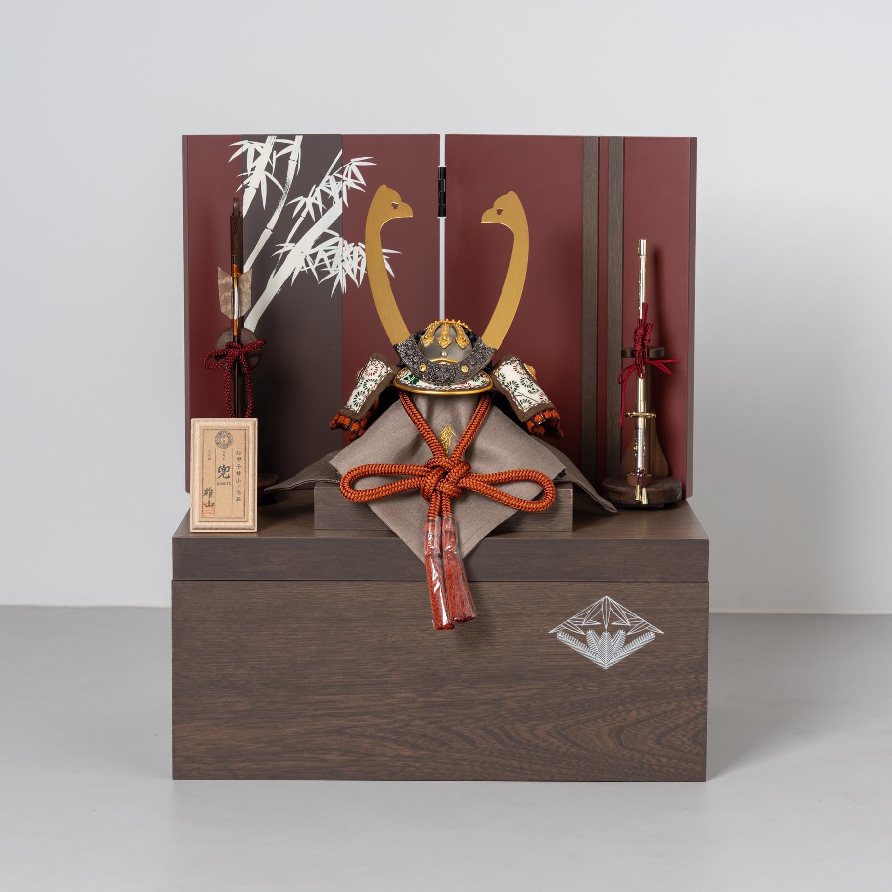 五月人形 玄志 兜収納 緋色 1/5 暁 真朱糸縅