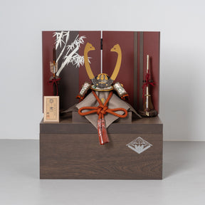 五月人形 玄志 兜収納 緋色 1/5 暁 真朱糸縅