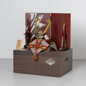 五月人形 玄志 兜収納 緋色 1/5 暁 真朱糸縅