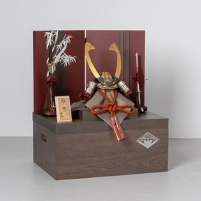 五月人形 玄志 兜収納 緋色 1/5 暁 真朱糸縅