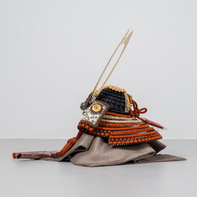 五月人形 玄志 兜収納 緋色 1/5 暁 真朱糸縅